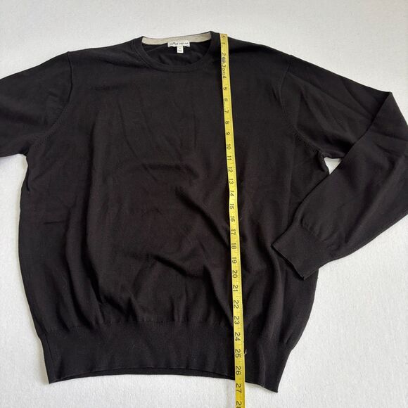 Peter Millar Pima Cotton Silk Cashmere Sweater Mens L Black Pullover Classic - Picture 6 of 8